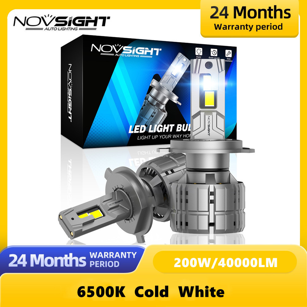 NOVSIGHT N60 H7 Lampu Depan LED untuk Mobil H4 LED H11 200W 40000LM 6500K 9005 9006 HB3 HB4 12V LED 