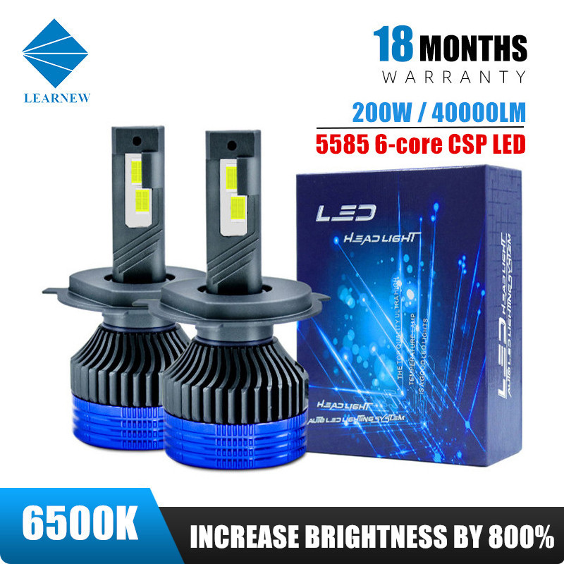 PELAJARI H7 LED Canbus H4 Lampu Depan LED 200W 40000LM H11 LED 12V Lampu Depan Mobil 9005/HB3 9006/H