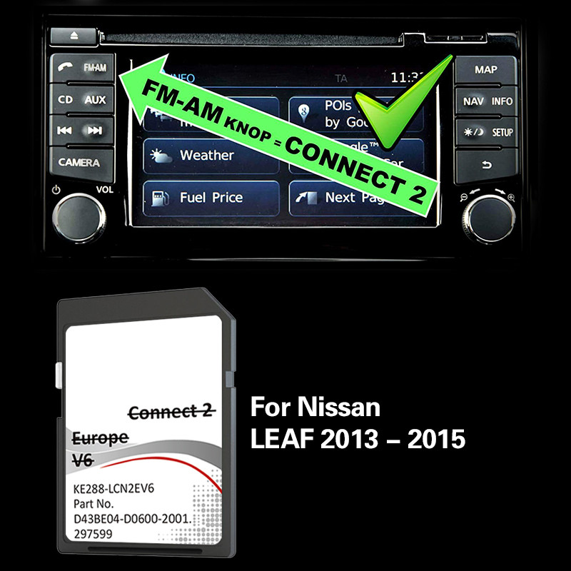 Untuk Nissan LEAF 2013 - 2015 Connect2 Sat Nav GPS Eropa UK SD C2V6 Kartu Navigasi Peta
