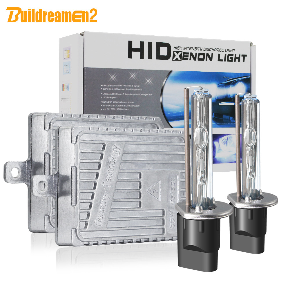 Buildreamen2 55W Lampu Xenon Kit HID AC Mulai Cepat H1 H3 H7 H8 H11 9005 9006 9012 3000K-8000K 12V L