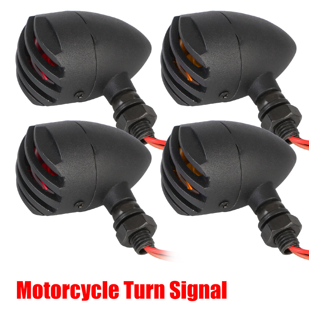 2 Buah Indikator Lampu Sein Sepeda Motor Pagar Retro Sinyal Belok Halogen Flasher Flasher Logam untu