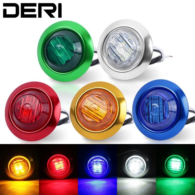 Lampu buritan LED lampu ekor bulat tahan air hijau merah biru kuning putih untuk mobil truk Trailer 