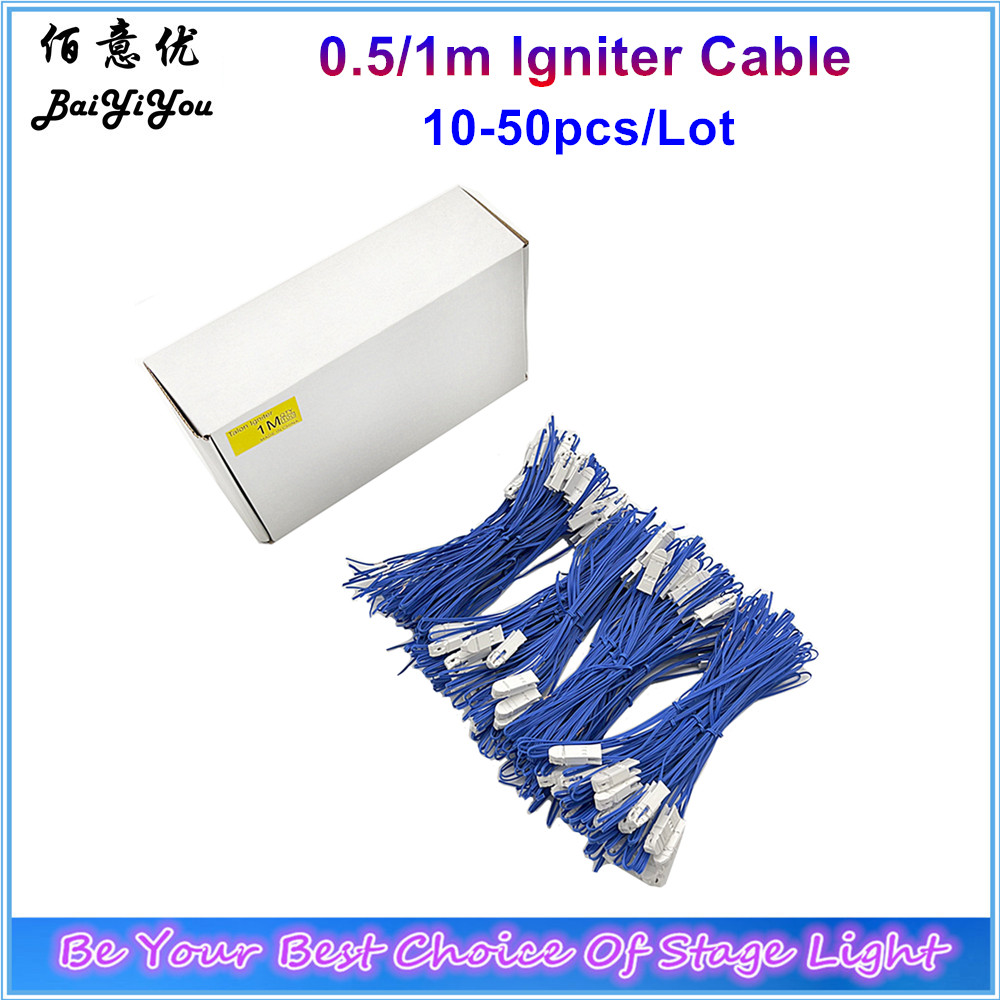 10-50 Buah 50/100Cm Kawat Tembaga Kembang Api Remote Control Sistem Penembakan Listrik Pernikahan 1M