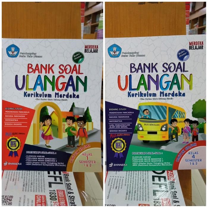 

Buku Kerja Bank Soal Ulangan sd mi kelas 1 & 4 smester 1 & 2 kurikulum merdeka