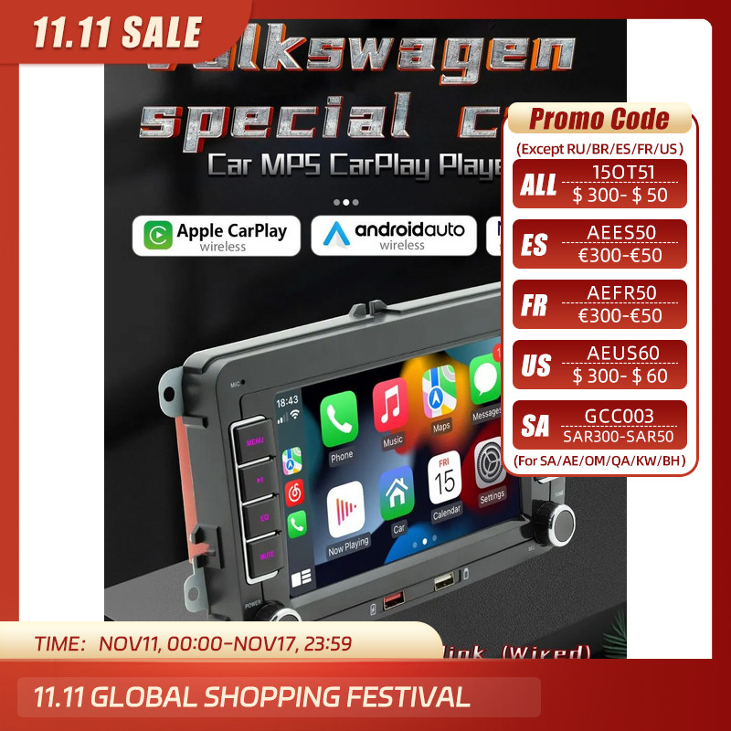 7 "2 Din HD Mobil Media Video RDS Airplay Radio Mobil Nirkabel CarPlay Android Audio Stereo Otomatis