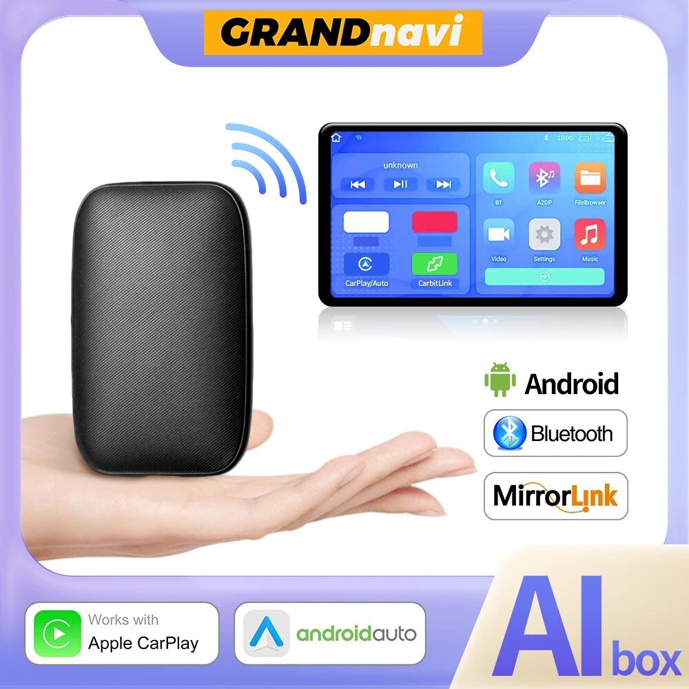 MINI Ai Box CarPlay Nirkabel Android Auto untuk Netflix YouTube Android Sistem Tertutup untuk Lincol