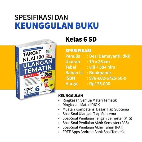 

Buku Sekolah Target Nilai 100 Ulangan Tematik SD/MI Kelas 6