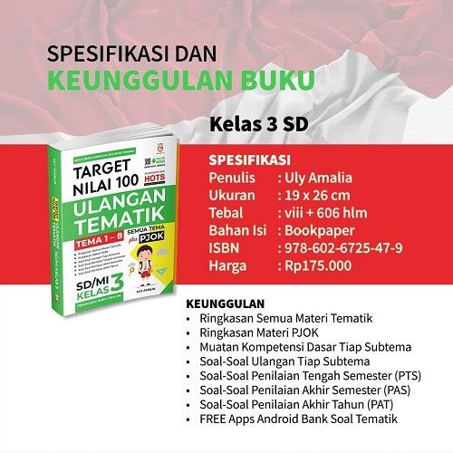 

Buku Sekolah Target Nilai 100 Ulangan Tematik SD/MI Kelas 3