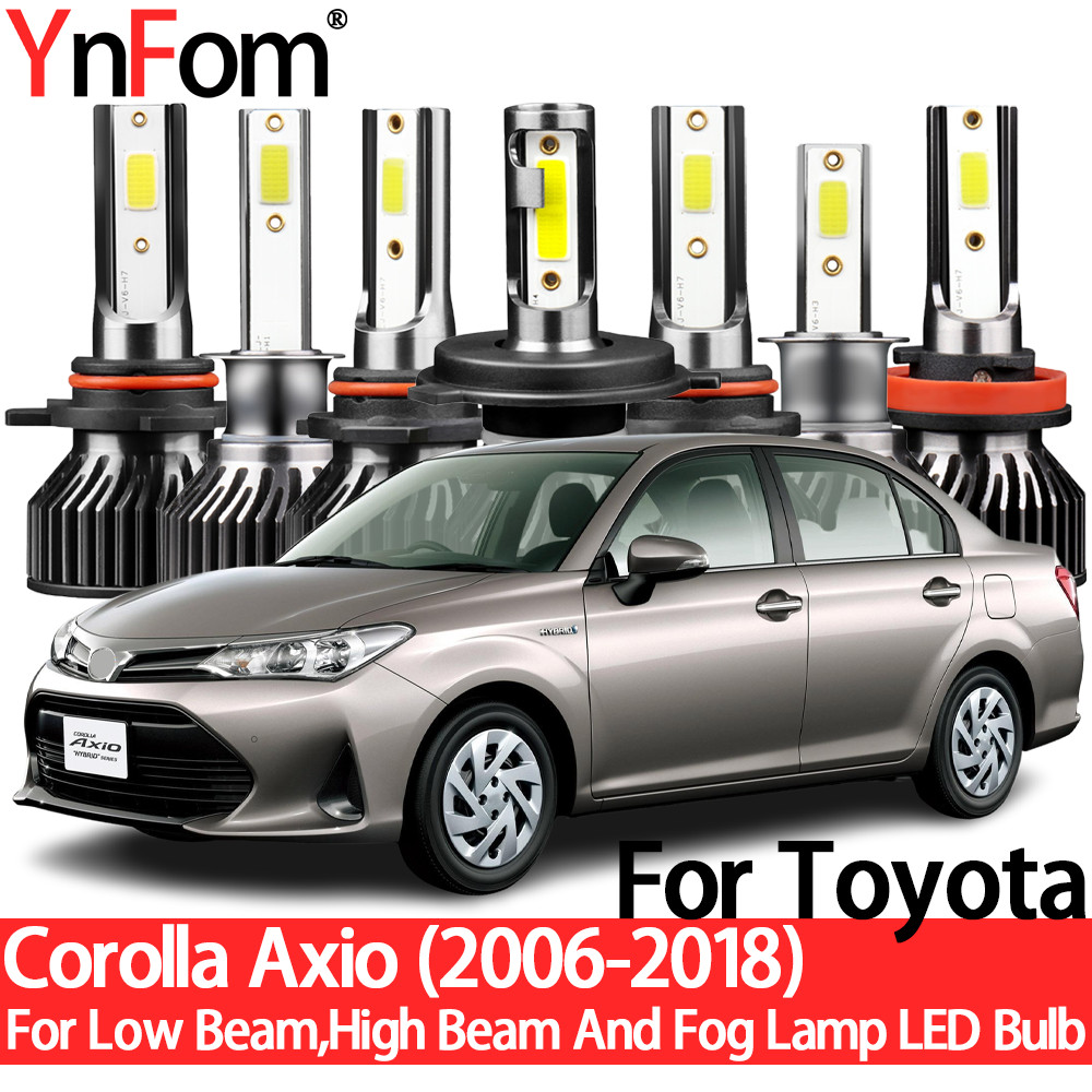 YnFom untuk Toyota Corolla Axio 2006-2018 Kit Bohlam Lampu Depan LED Khusus untuk Sinar Rendah, Sina