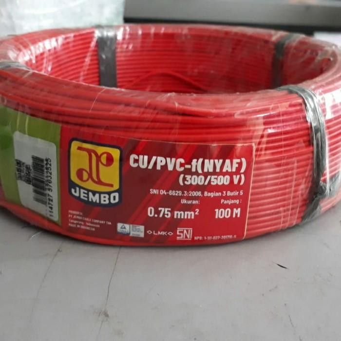 Kabel Serabut Nyaf 0.75 Mm Jembo Nyaf 0,75 Mm Jembo 1 Roll 100 Meter