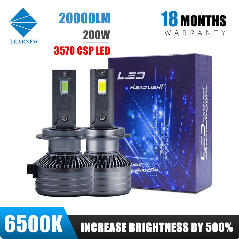 PELAJARI H7 LED Canbus H4 Lampu Depan LED 200W 20000LM H11 LED 12V Lampu Depan Mobil 6500K 9005/HB3 