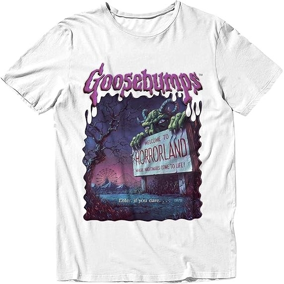 Goosebumps Selamat Datang di Horrorland Klasik Horor Santai Unisex Dewasa Pria dan Wanita Lengan Pen