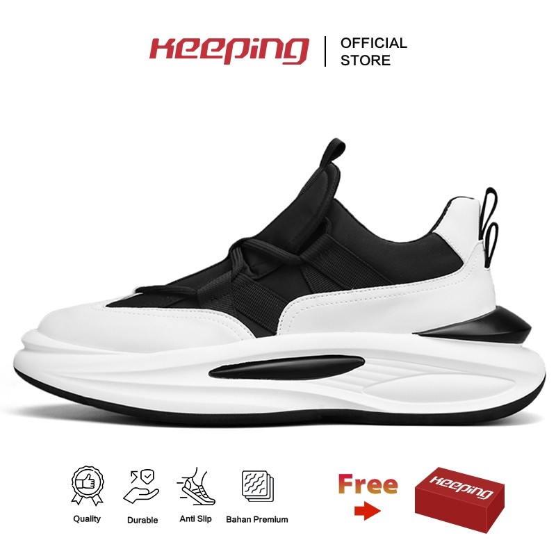 pengiriman cepat Keeping Sepatu Sneakers Pria Sepatu Pria Jogging Sepatu Olanhraga Cowok Gym Sport