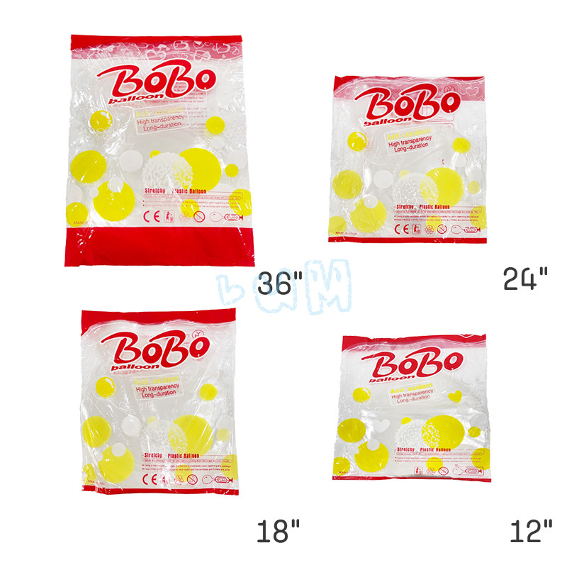 [1 Pack] Bobo Balon PVC 18 Inch Transparan Bening Isi 50 Pcs Premium Quality