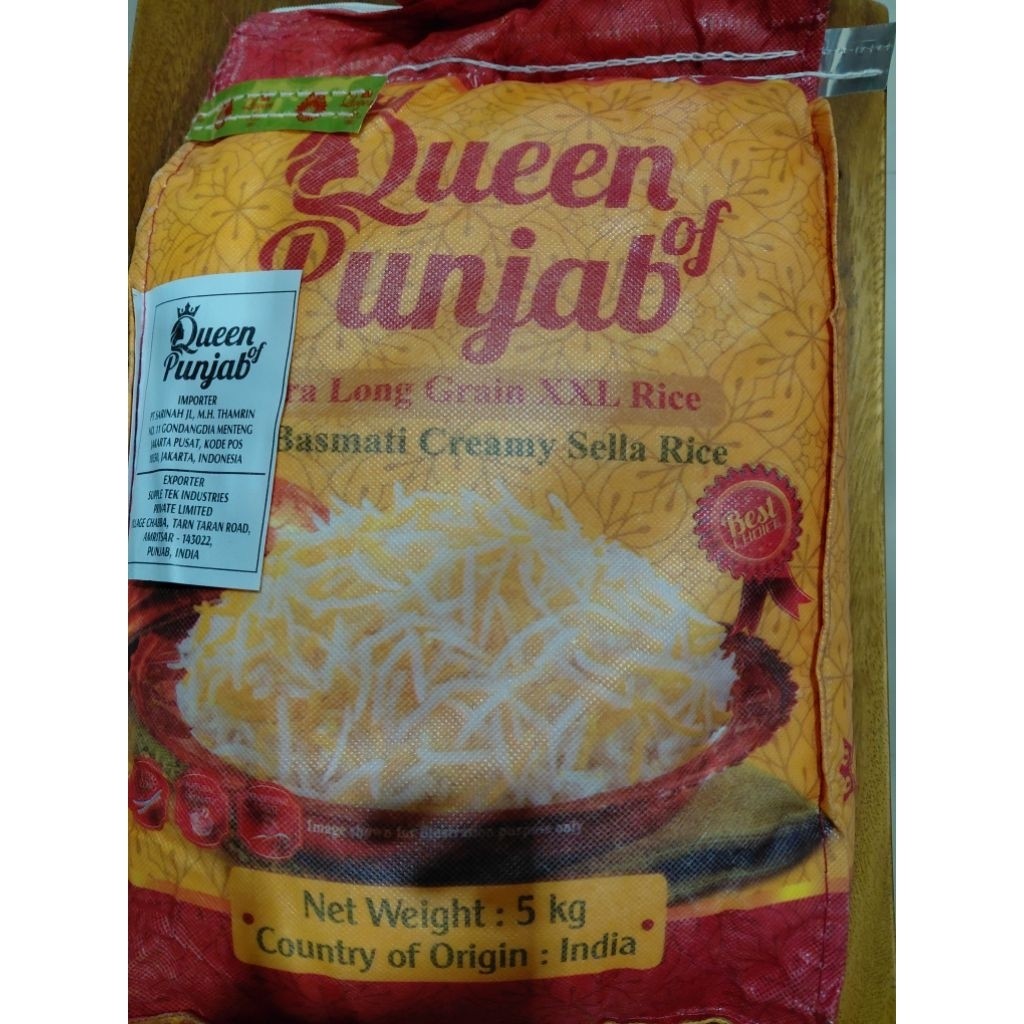 

SANS PROMO TERMURAH BERAS BASMATI INDIA " QUEEN PUNJAB " kemasan 5 kg ORIGINAL