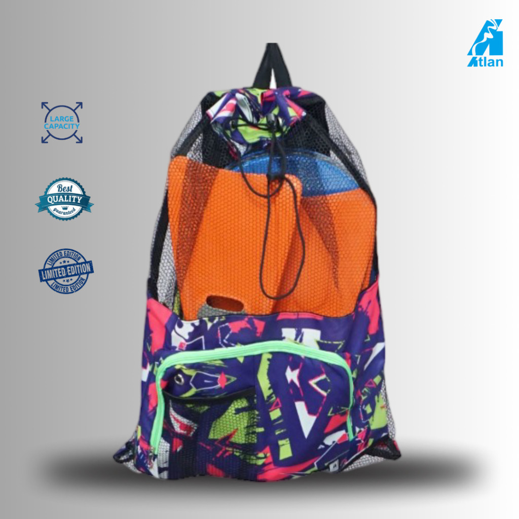 Gboiishop - ATLAN Tas Sport Renang Jaring Motif Abstract Purple