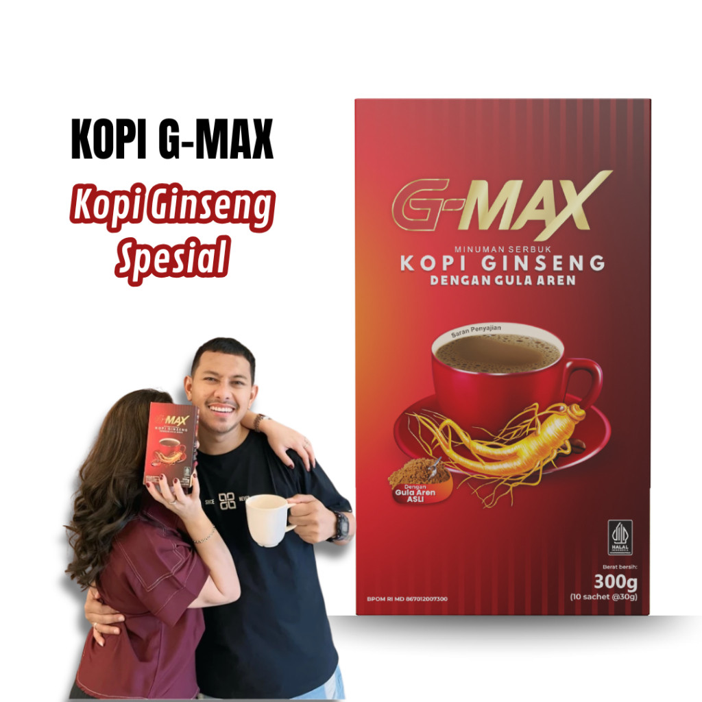 

KOPI G-MAX GULA AREN GINGSENG ORIGINAL TERLARIS ( 1 BOX ISI 10 SACHET ) SUDAH BPOM 100% ORIGINAL