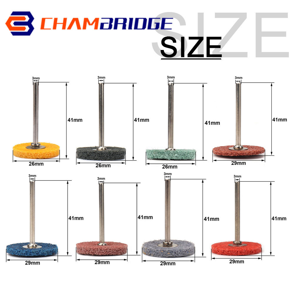 180-1500 Grit Fiber Grinding Head Nylon Wheel Pad Abrasive Tip With 3mm Shank Rod Mini Brush Sanding