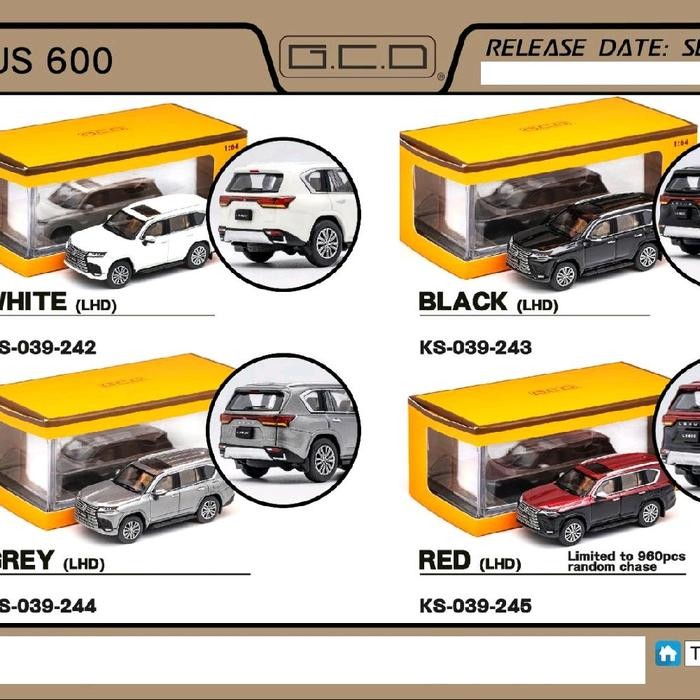 Terlaris Ks-039 1/64 Gcd Lexus Lx600 Black Grey White Diecast