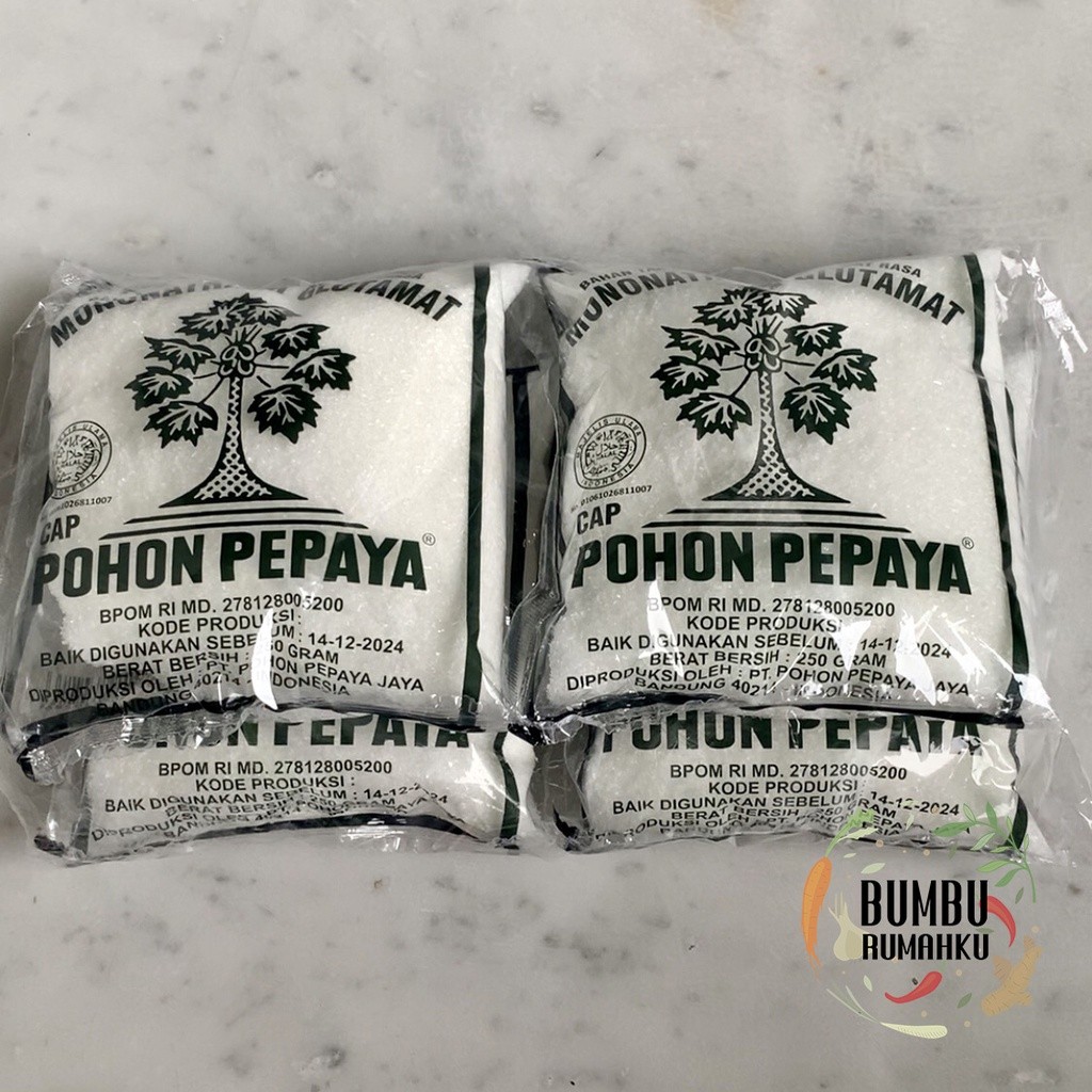 

RATU Penyedap Rasa MSG / Micin / Pecin / Mononatrium Glutamat cap Pohon Pepaya [paket 4 plastik; 250