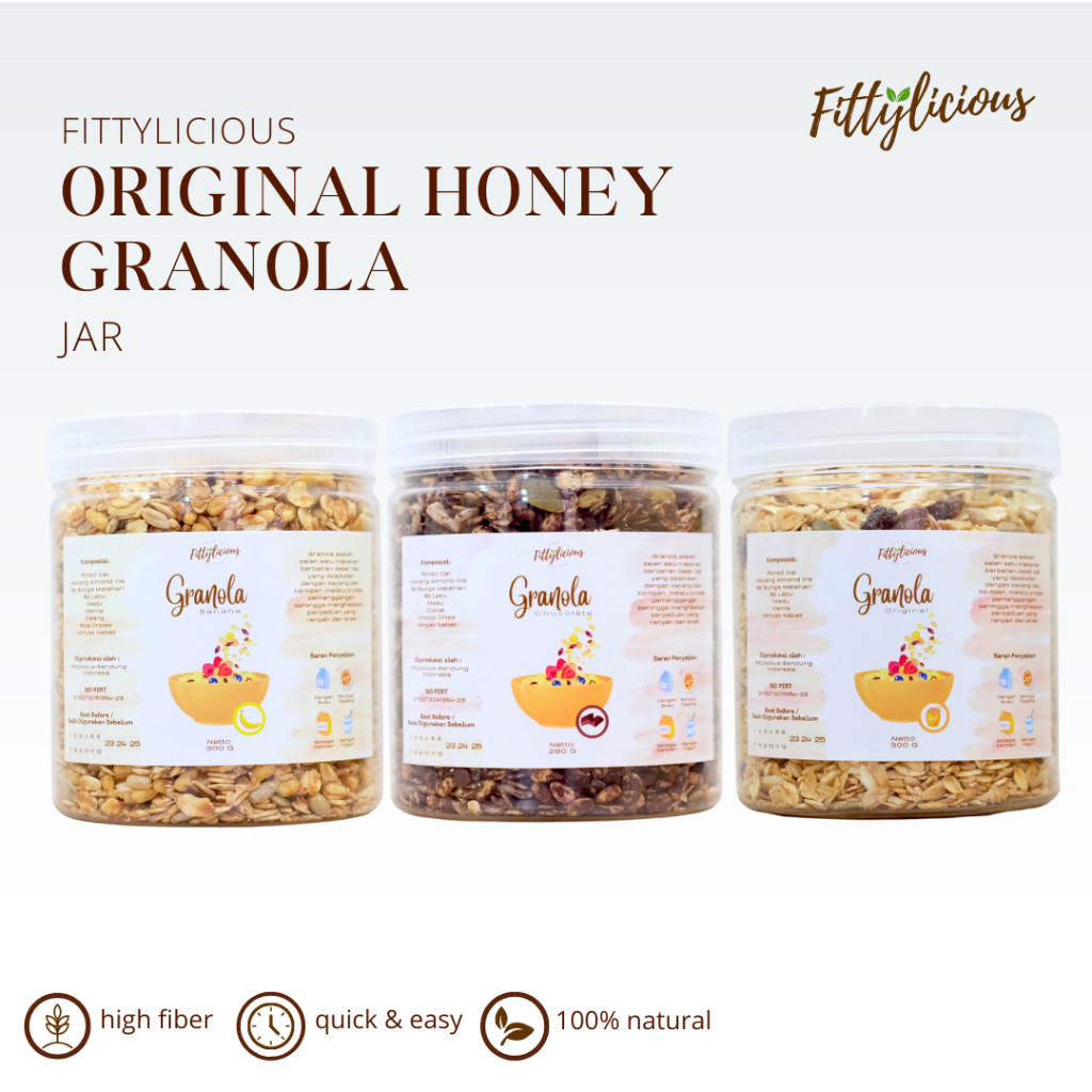 

RATU Fittylicious Granola Original Jar Chocolate / Banana / Original Honey