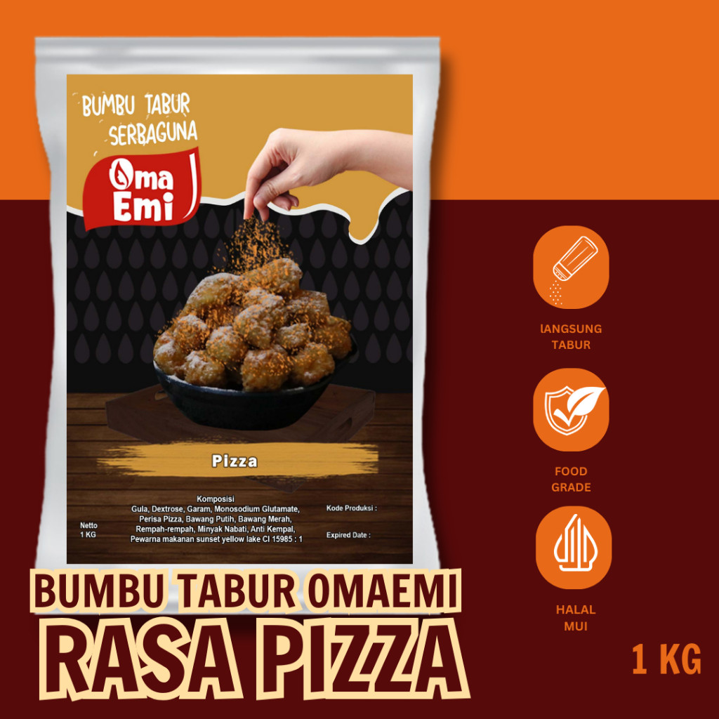 

RATU BUMBU TABUR RASA PIZZA KEMASAN 1 KG FOOD GRADE