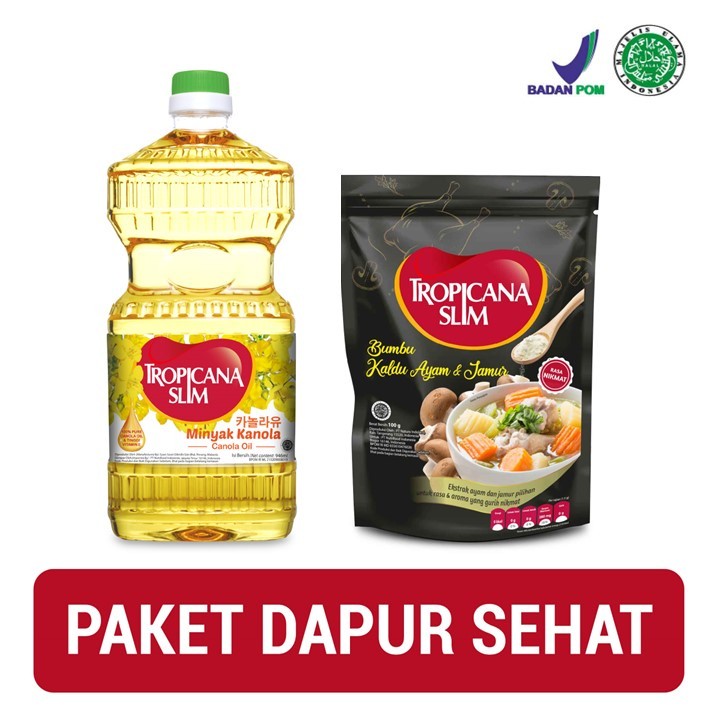 

Paket Masak Sehat - Tropicana Slim Minyak Kanola 946ml & Tropicana Slim Bumbu Kaldu Ayam Jamur 100