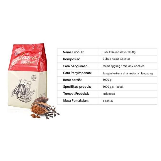 

YOUBBYSHOP JAVA COCOA POWDER CLASSIC FLAVOR 1000G ASLI (BUKAN REPACK)