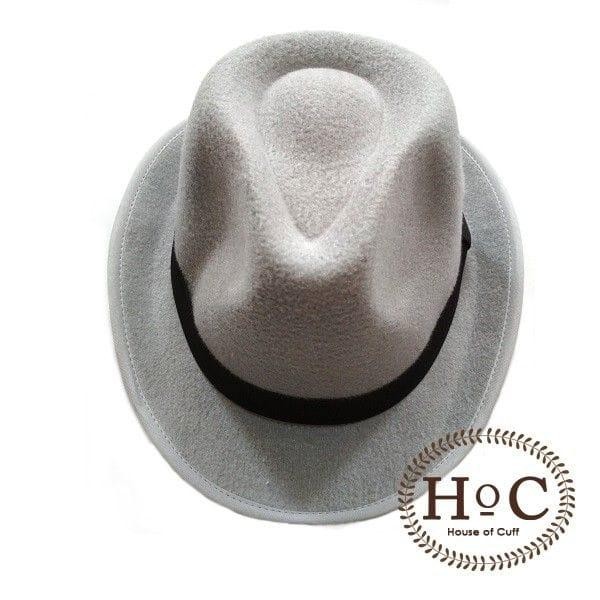 Houseofcuff Topi Fedora Hat GREY FEDORA HAT LAKEN