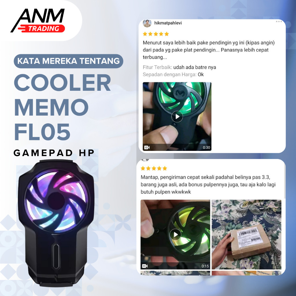RB2233 Memo FL05 Cooler Handphone FL05 / Pendingin HP MEMO FL05 / Gaming Fan