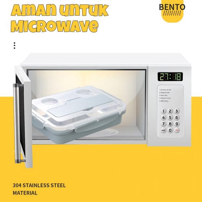 

Kotak Makan 3 Sekat Stainless Steel / Kotak Makan Stainless Menghangatkan Makanan FREE Sendok - CT