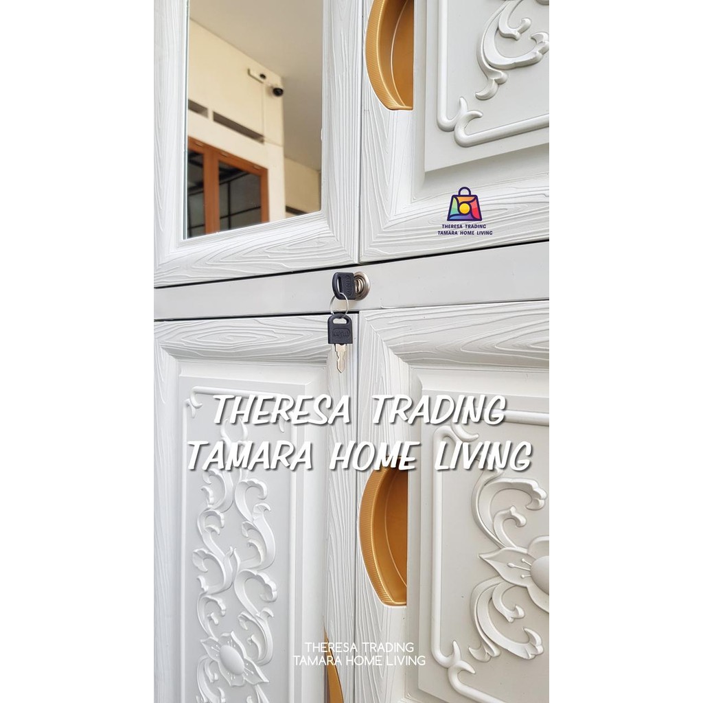 Lemari Napolly Plastik Napolly Bcab 56 Kaca Cermin Kunci Pintu Lemari