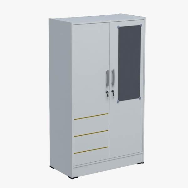 Lemari Pakaian Baju Anak Putih Minimalis Kaca Kecil Tinggi 120 Bandung