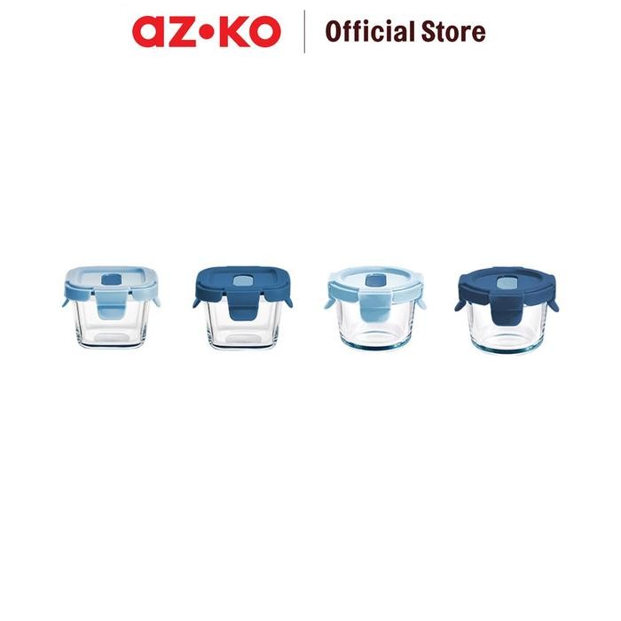 

AZKO Picas Set 4 Pcs Wadah Makanan Kaca Mini Food Container Kotak Makan Food Grade Serbaguna Tempat