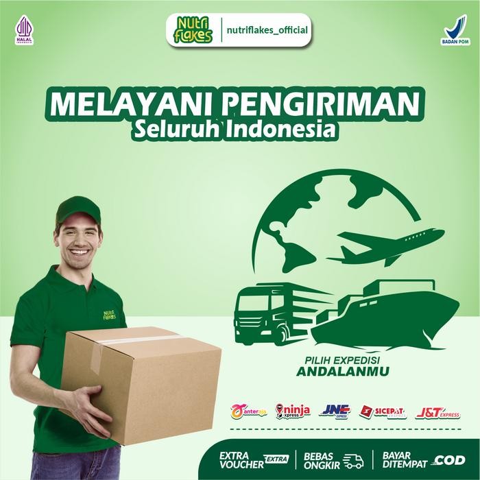 

JTTOP" 1 BOX NUTRIFLAKES SUSU SEREAL UMBI GARUT DENGAN DAUN KELOR PSYLLIUM HUSK ORGANIK BPOM 280GR