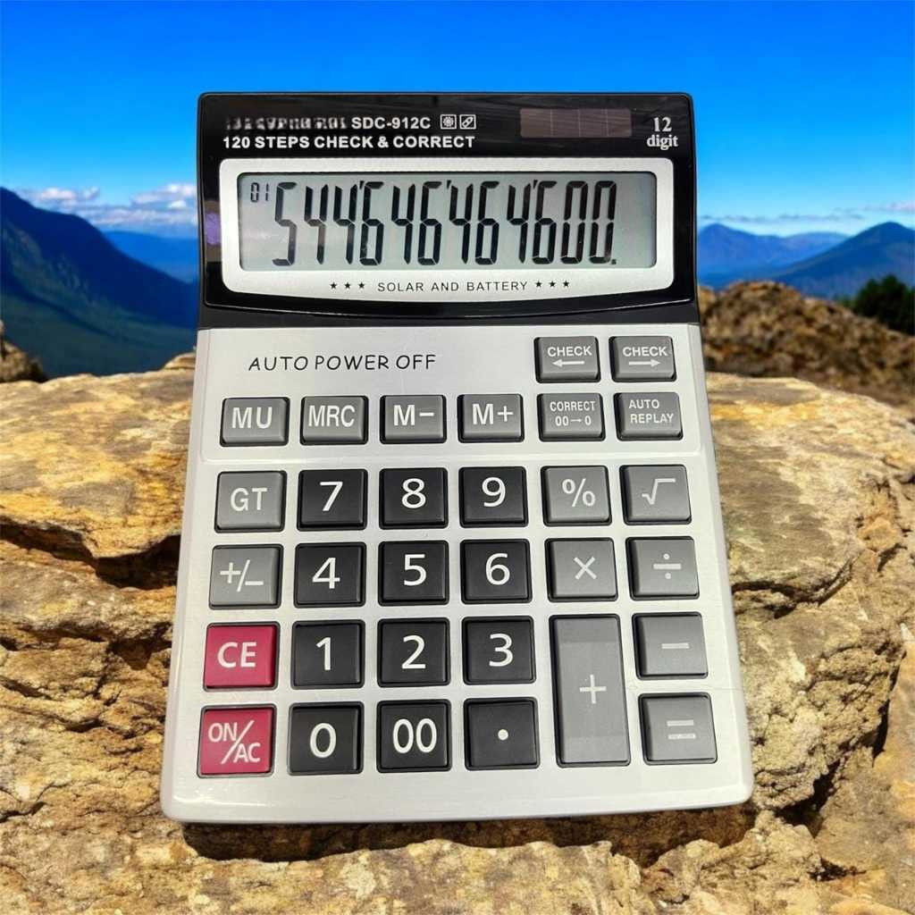 

Calculator SDC-912C 12 digit Kalkulator dagang batre AA 912c Kalkulator CT