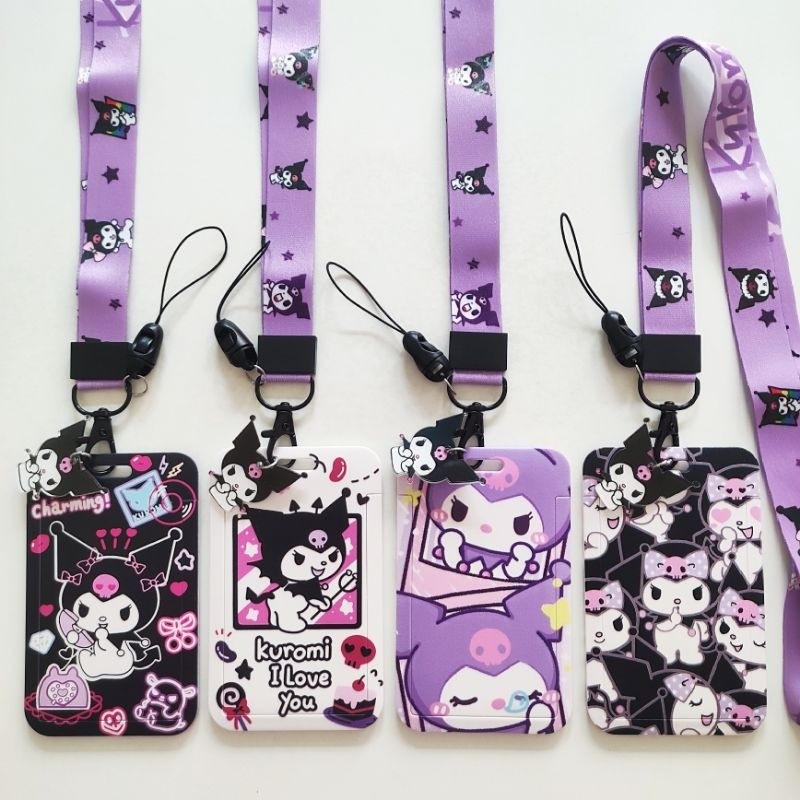

ID Card Holder Name Tag Lanyard / Kalung Wadah Kartu Identitas Tapping E-money Kereta Sanrio Kuromi