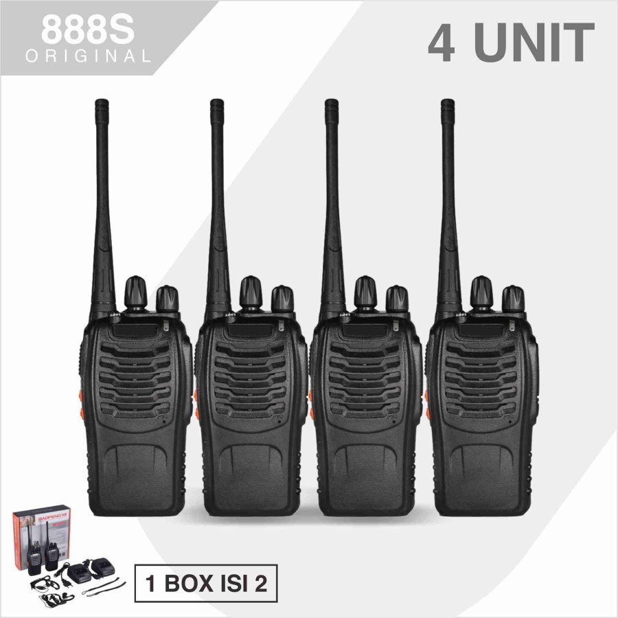 Paket 4 Unit BF-888S Radio HT Handy Talkie Walkie Talkie