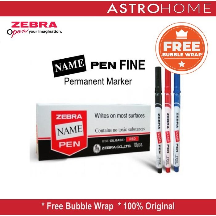 

Zebra Namepen Spidol Permanent Marker Oil Base - Tinta Tahan Lama Dan Cepat Kering - Stationery (1