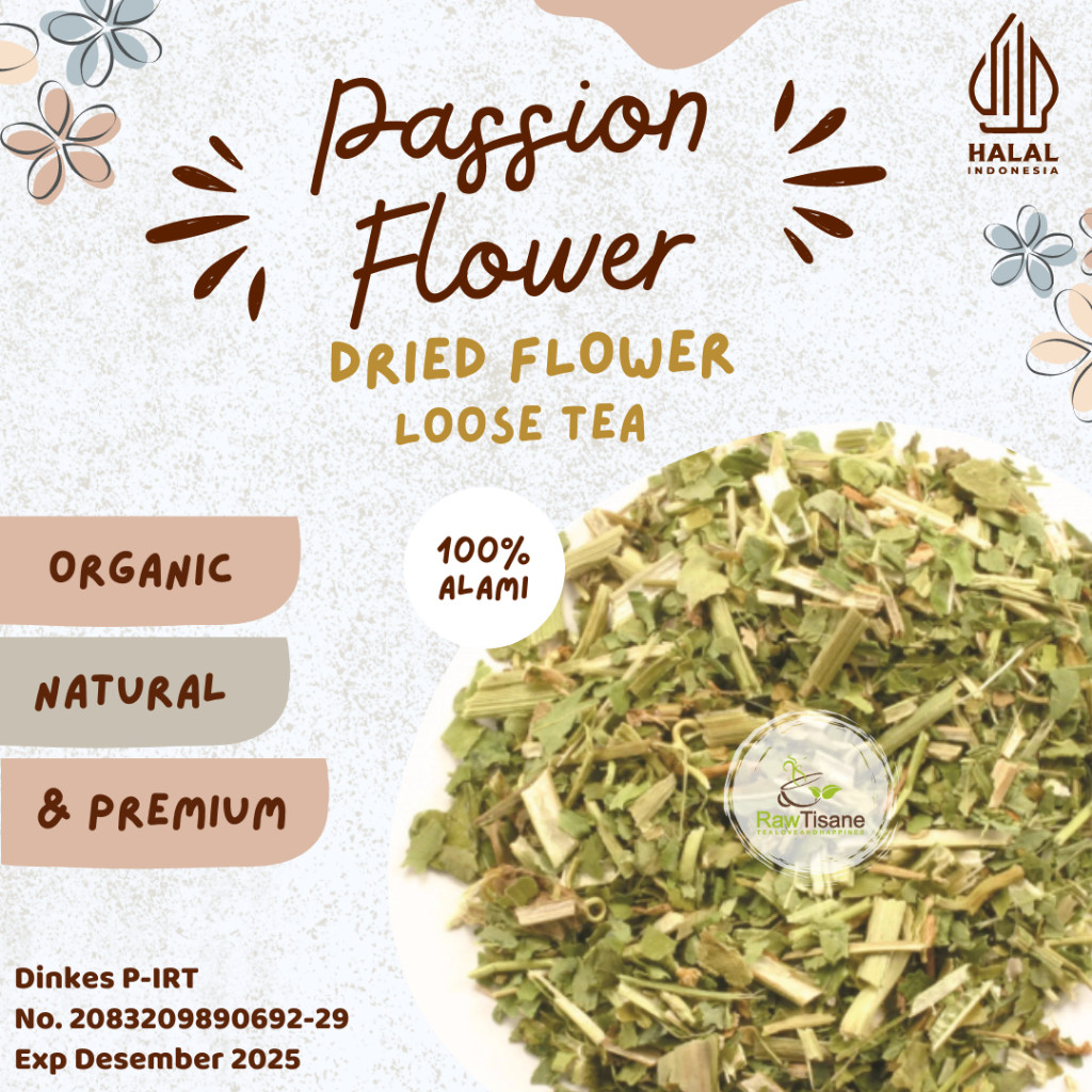 

RAW TISANE Dried Passion Flower Tea / Teh Bunga & Daun Markisa Isi 100 Gram