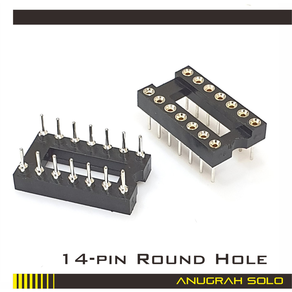 Soket IC 14 Pin Lubang Bulat Socket IC 14P Round Pin 14pin [PREMIUM]