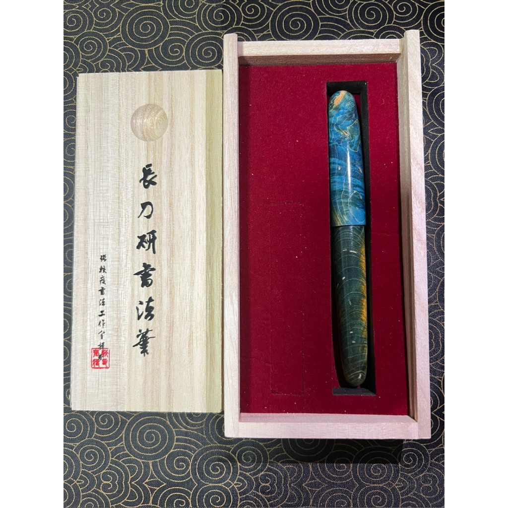 Jinhao 9056 Pattern Stabilized Wood Fountain Pen Long Knife Nib Writing ink Pen School Office Suppli
