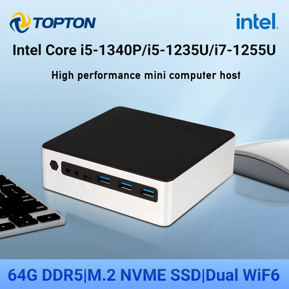 Intel 13th Gen Portable Mini PC i7 1360P i5 1340P Pocket PC 2xDDR5 4800MHz 2*NVMe Windows 11 Gaming 