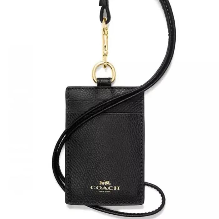 

Coach Id Lanyard Crossgrained Black- COSEY