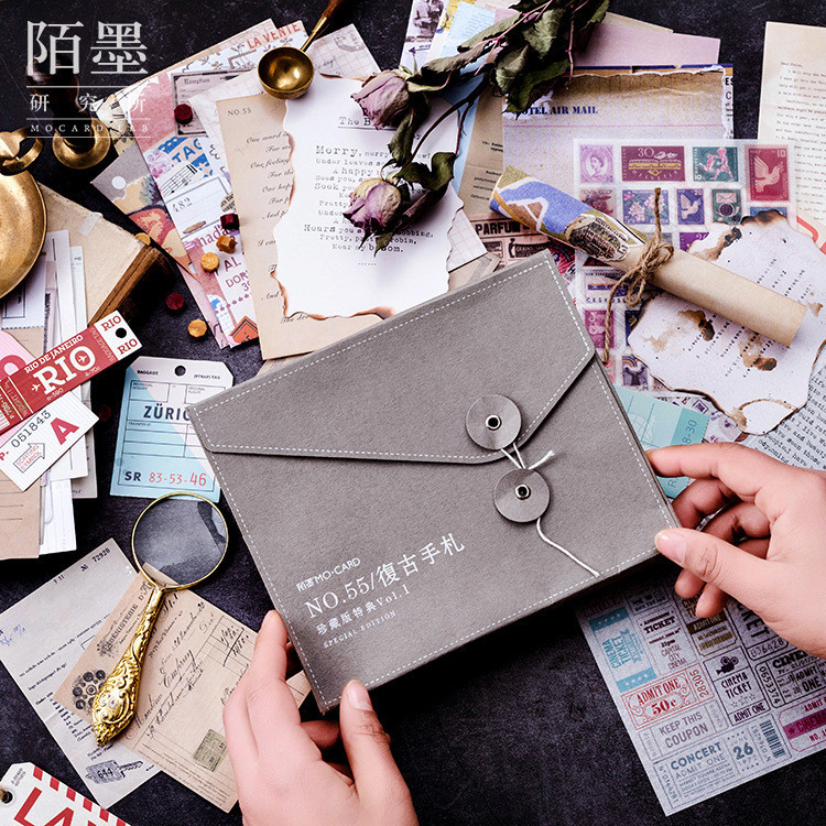 55Pcs/Set Kawaii Stationery Stickers Retro Card Tag Diary Planner Decorative Mobile Stickers DIY Scr