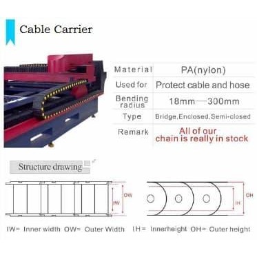 

TMY 25x60 R75 Heavy Duty Cable Carrier Flexible Plastic Drag Chain