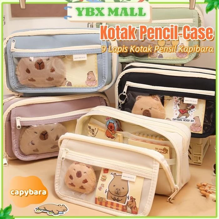 

Cute Capybara Fabric Pencil Case / Kotak Pencil-Case / Kapibara Kotak Pensil 9 Lapis Penyimpanan