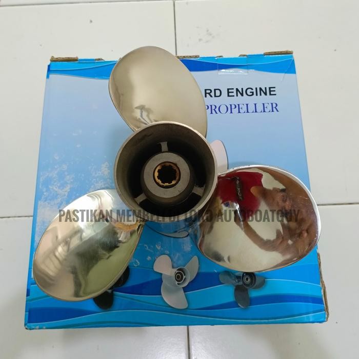 KIPAS BALAP STAINLESS MESIN TEMPEL YAMAHA 15 PK / HP PROPELLER BALING
