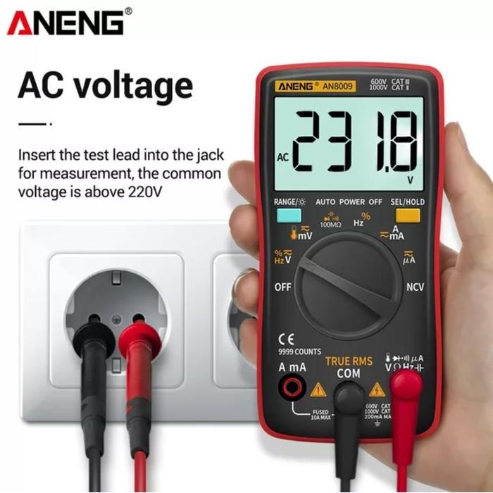 Multimeter Aneng An8009 Multitester Avometer Digital True Rms Ac Dc Gratisongkir
