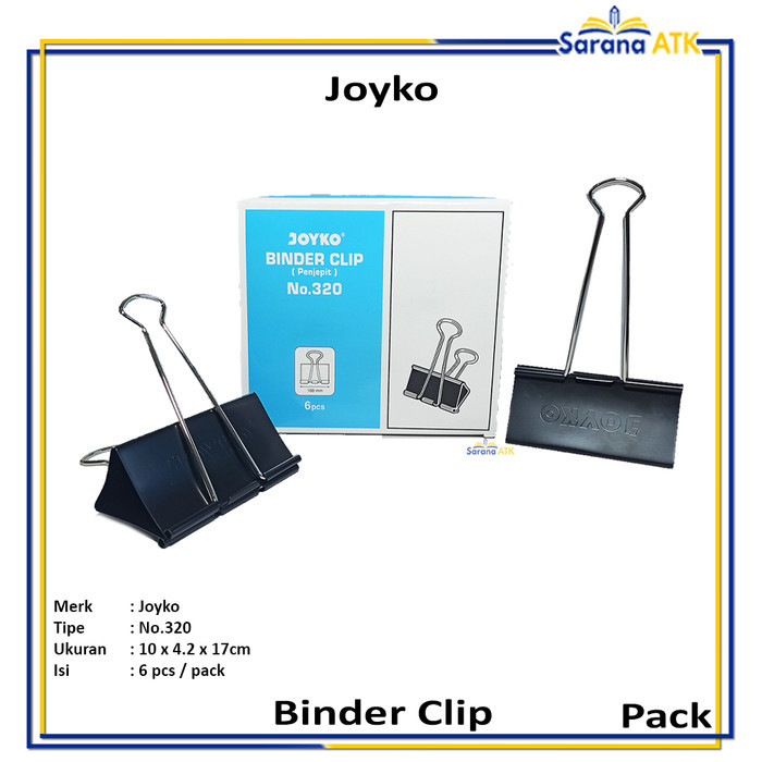 

Toso - Joyko - Binder Clip Paper Bc 320 Penjepit Kertas Besar - Pack